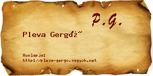 Pleva Gergő névjegykártya